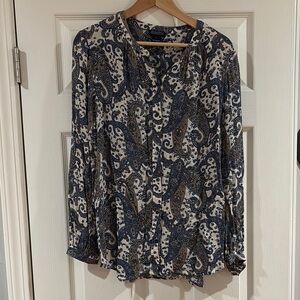 Lucky Brand Blue and White Paisley Tunic